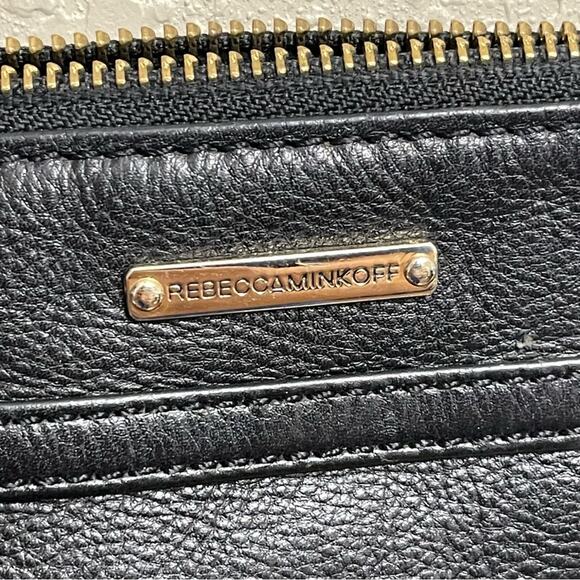 Rebecca Minkoff  crossbody leather black purse bag golden chain classic - Picture 4 of 16